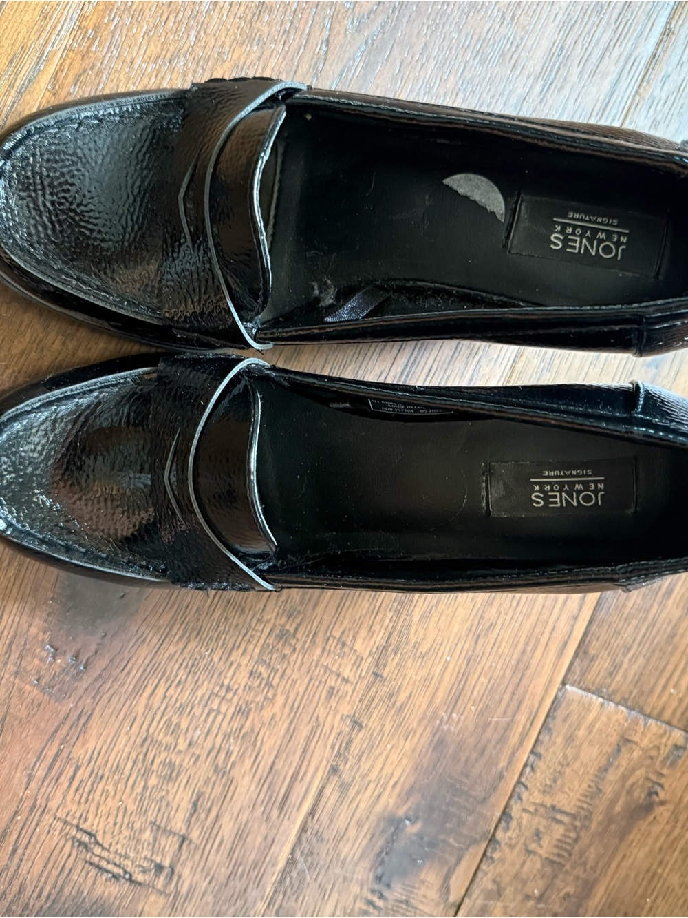 Jones New York Black Patent Leather Penny Loafers